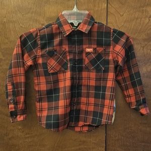 Boys Dixxon Plaid Button-Up Shirt - Red and Black